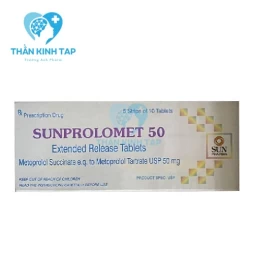 Sunprolomet 50  - Điều trị tăng huyết áp, rối loạn nhịp tim